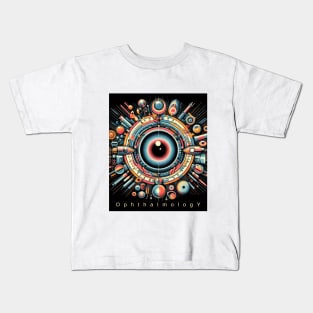 Colorful Abstract black blue eye Ophthalmology,brafdesign Kids T-Shirt